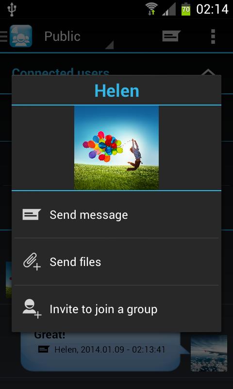 WiFi Chat & File share Groups