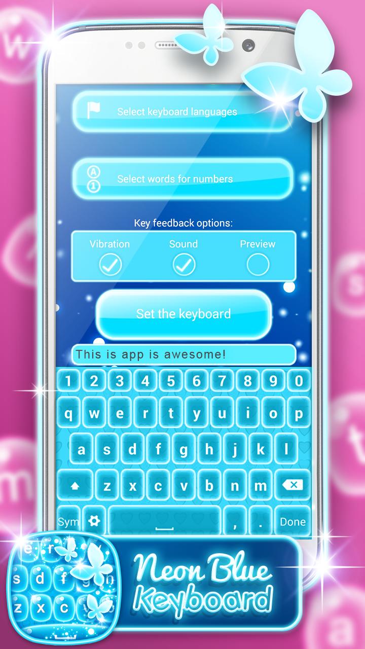 Neon Blue Keyboard Changer