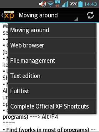 XP Shortcuts