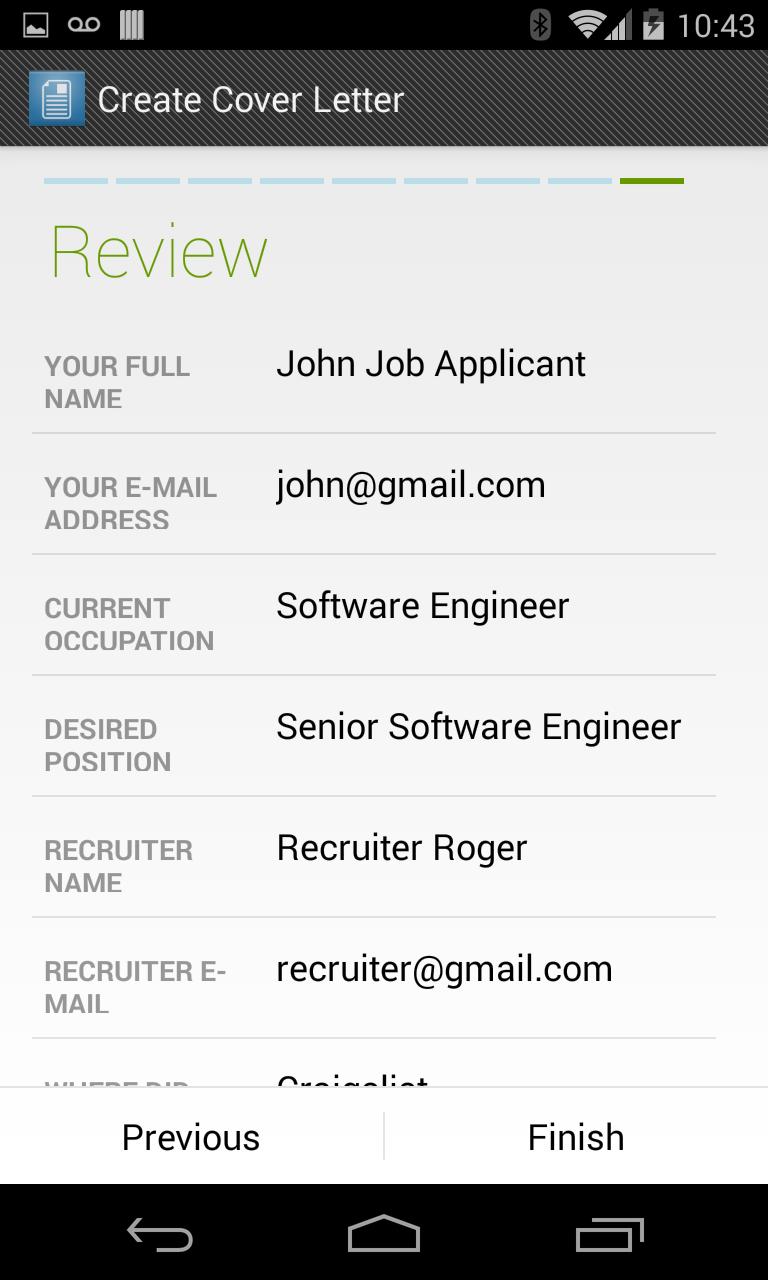 Cover Letter Maker