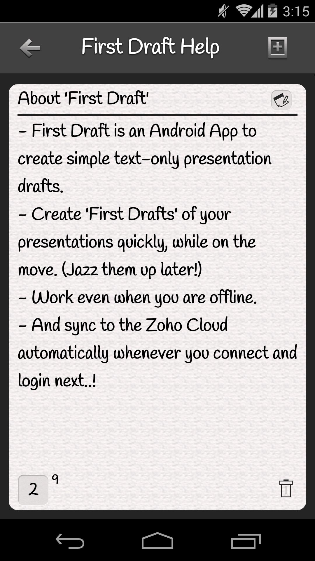 Offline Presentation on the go - First Draft 