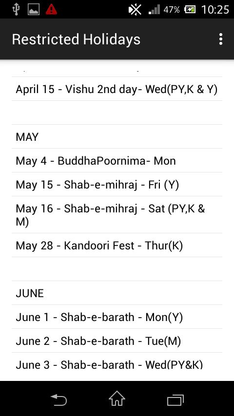 Puducherry Government Holidays