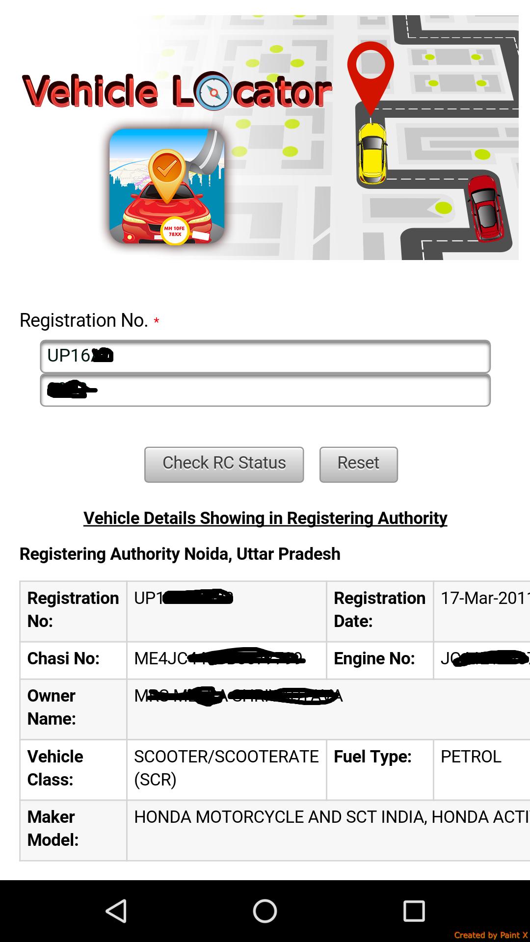 Vehicle Number Address Finder