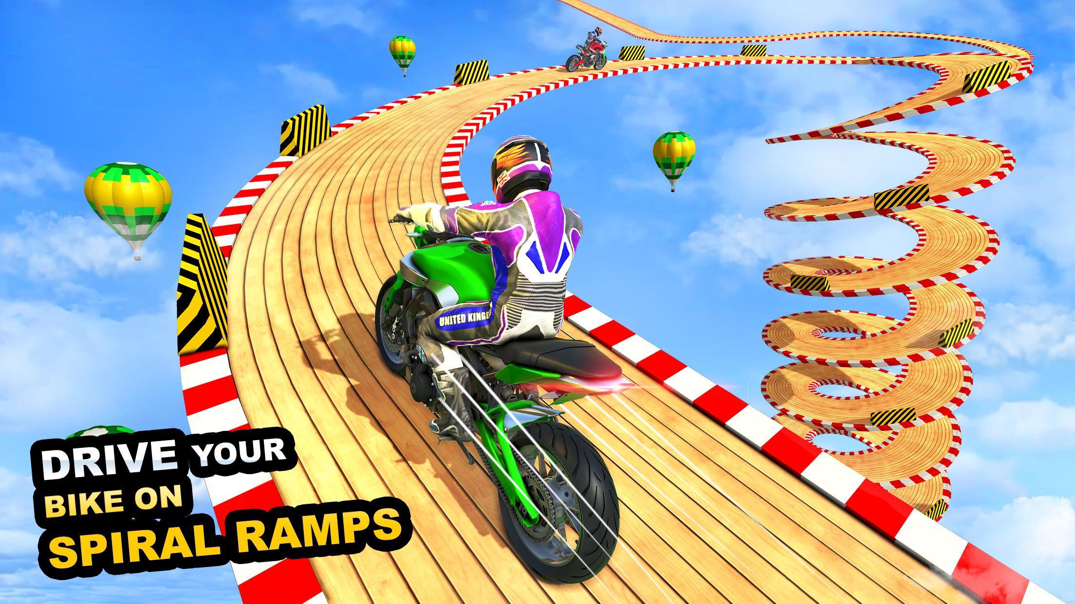 Bike Stunt Games: Spiral Ramp Stunts Game