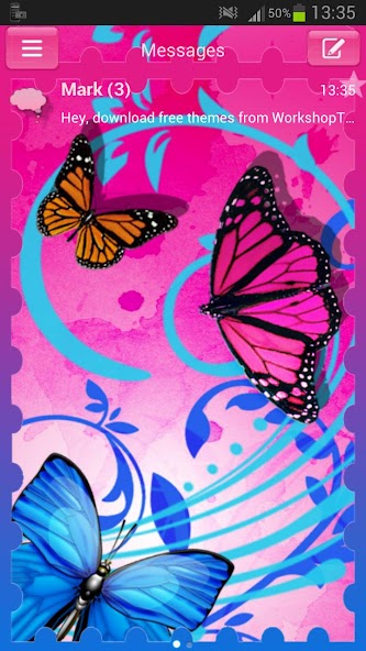 Theme Butterflies GO SMS Pro