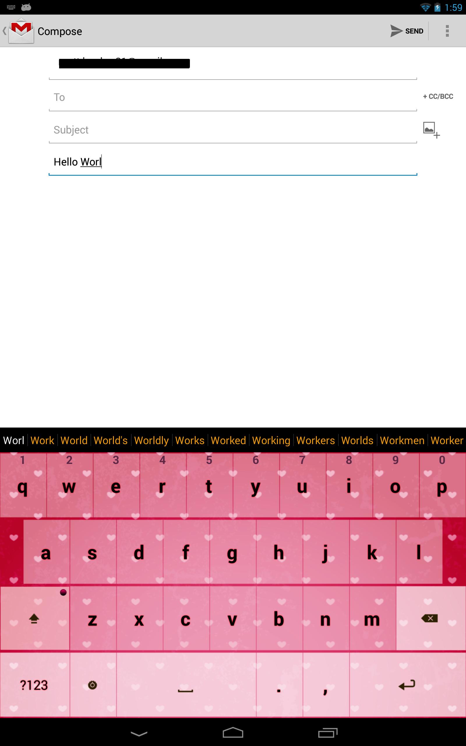 Floating Hearts Keyboard
