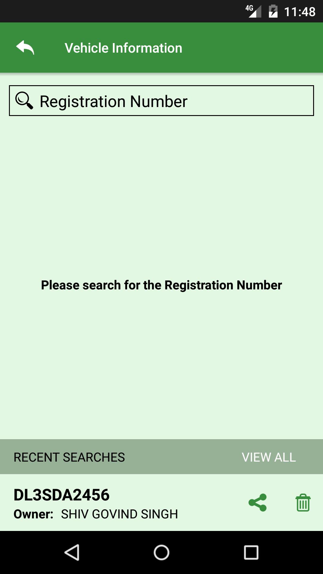 Vehicle License Info