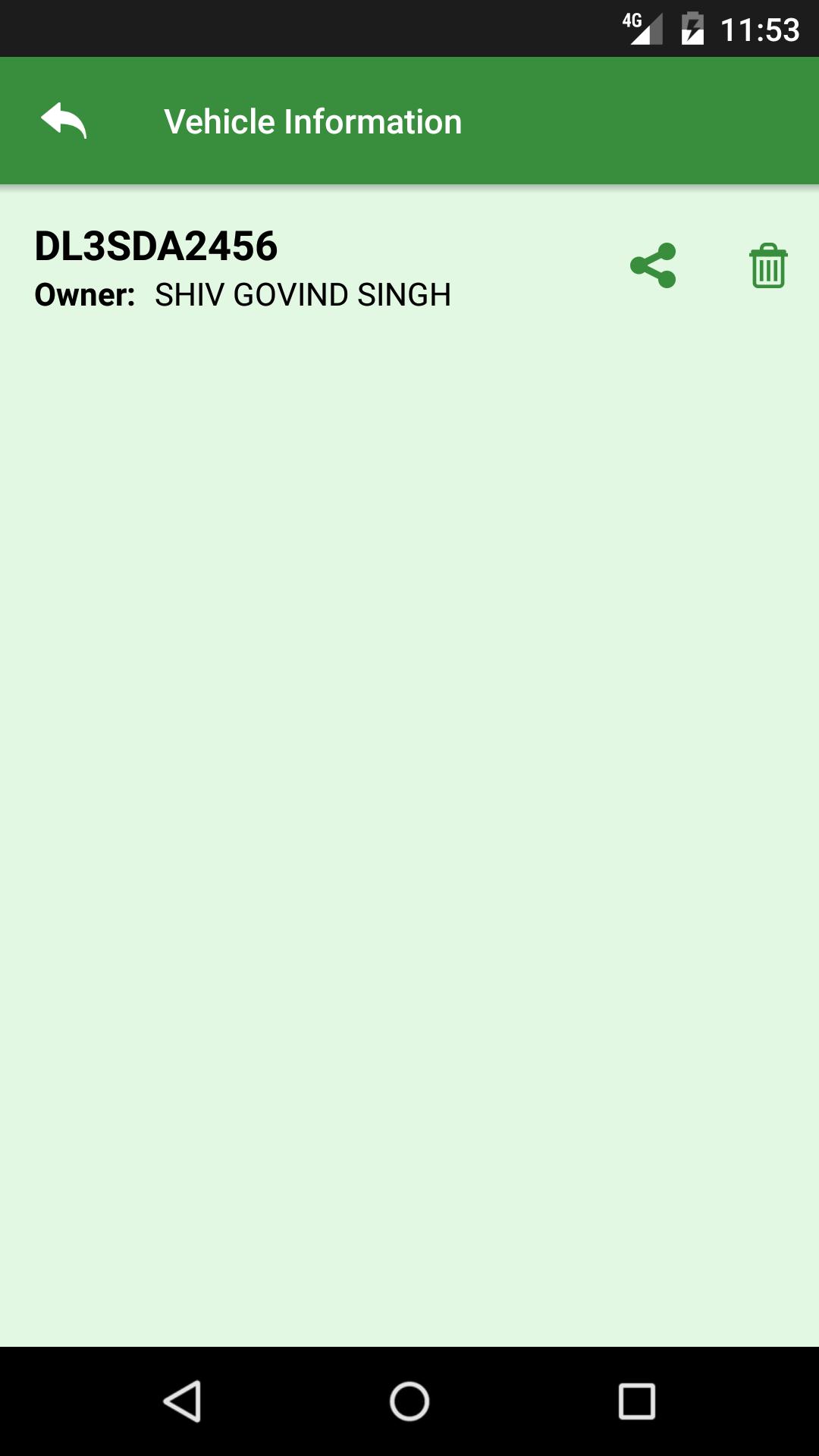 Vehicle License Info