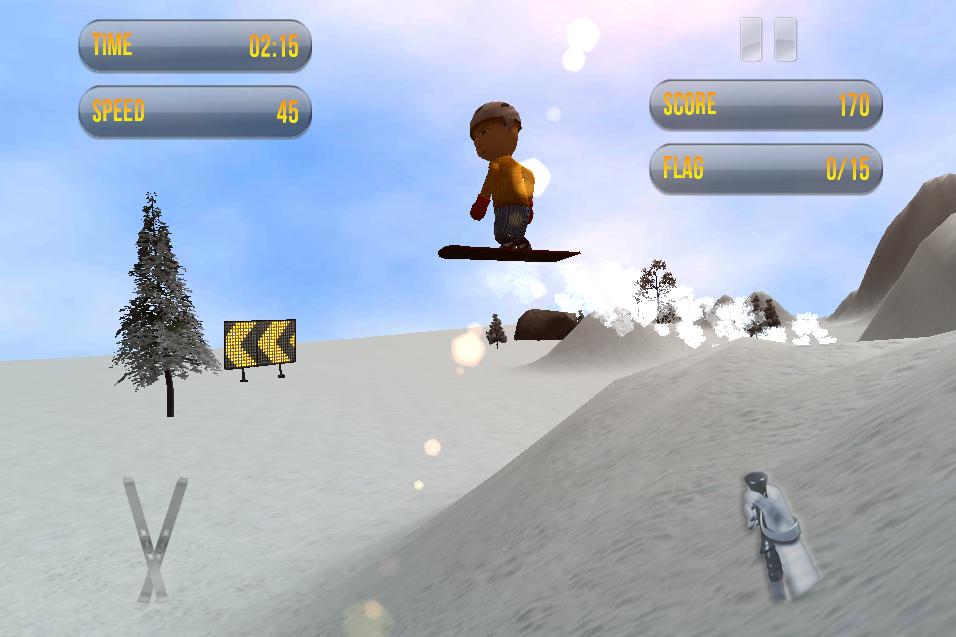 Ski Snowboarder Race