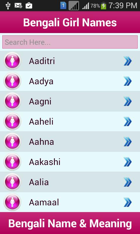 Bengali Baby Names & Meaning