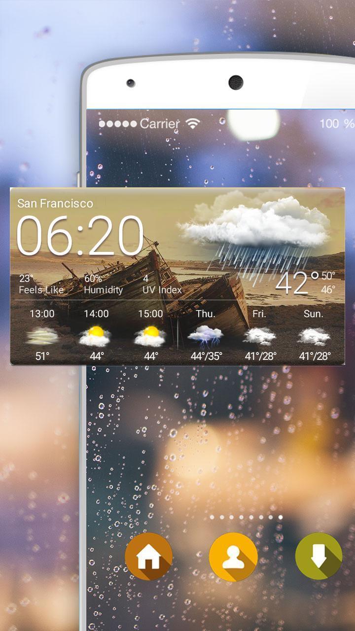 Widget With Weather And Clock