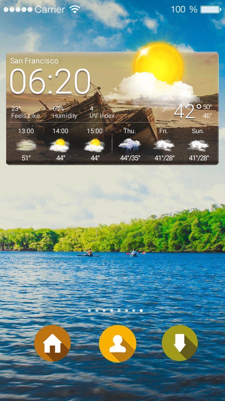 Widget With Weather And Clock