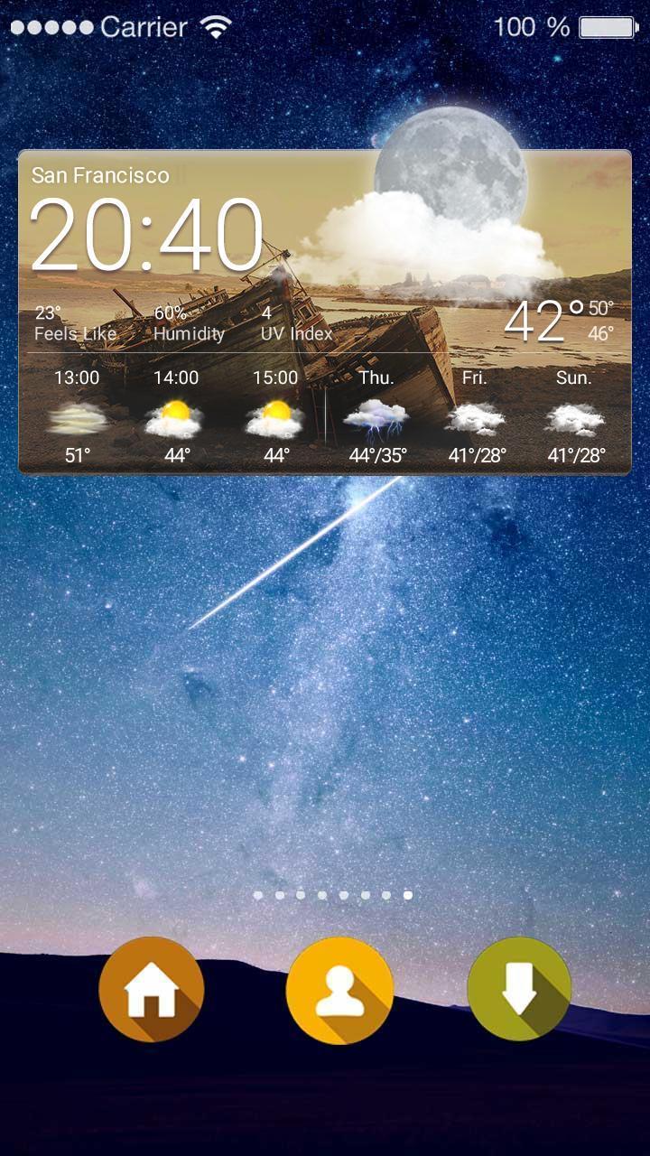 Widget With Weather And Clock