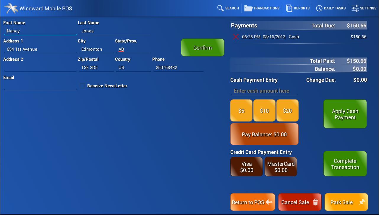 Windward Mobile POS Trial