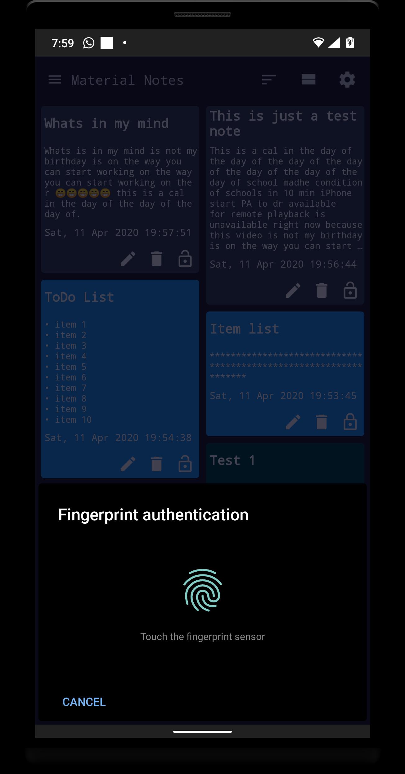 Notes (Material Notepad)