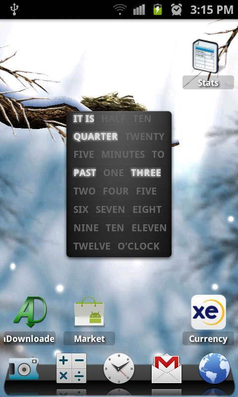 A text clock (widget)