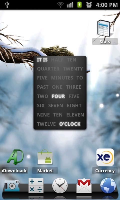 A text clock (widget)