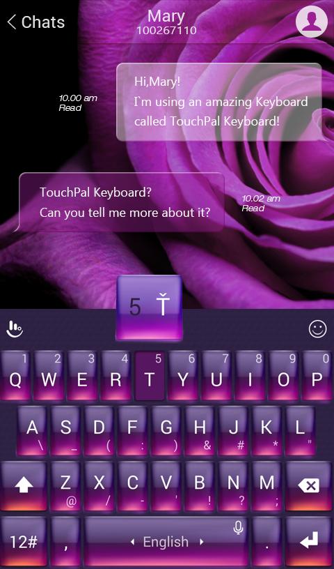 TouchPal Purple Rose Theme
