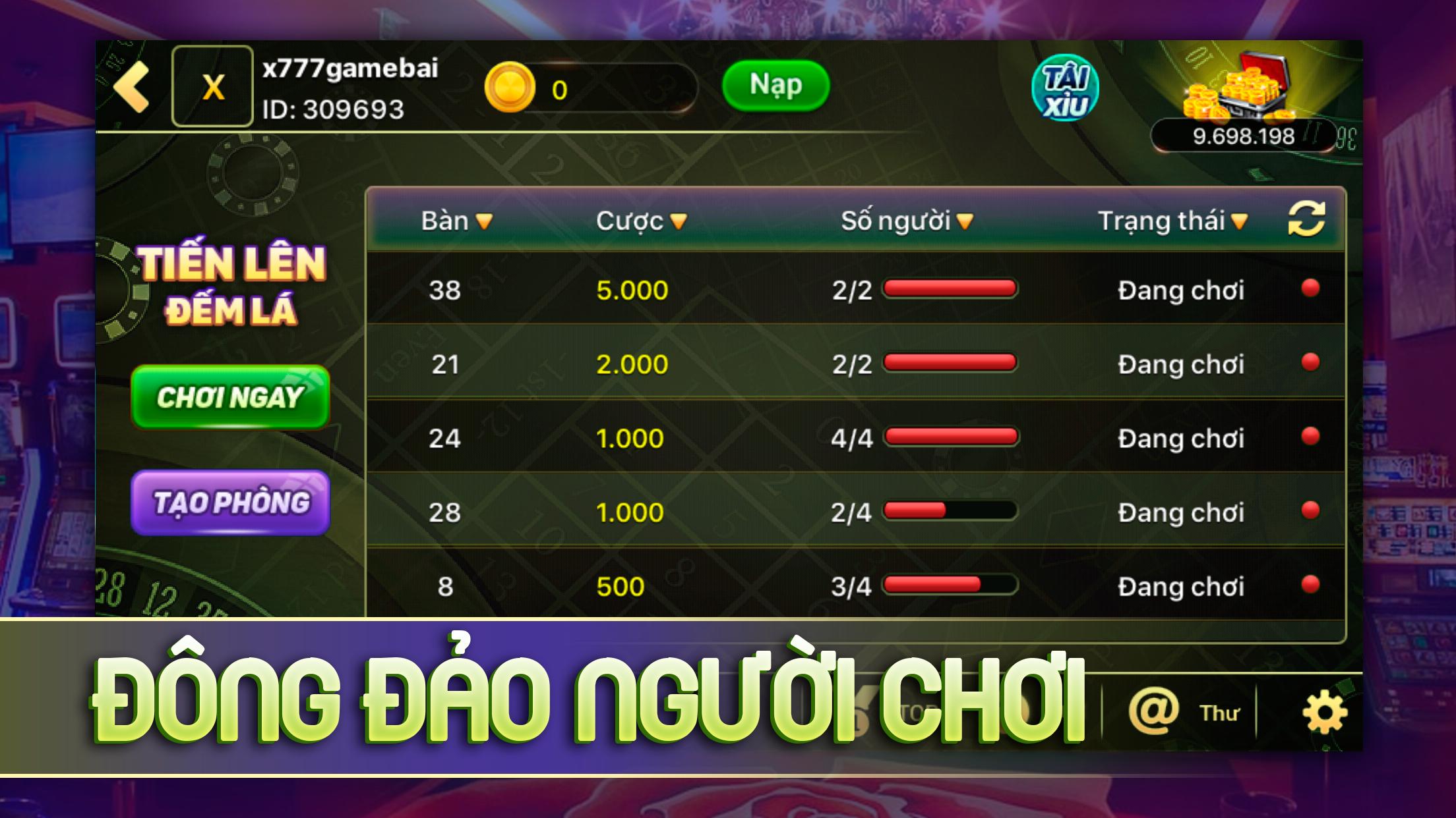 GAME DANH BAI ONLINE - XVIP77