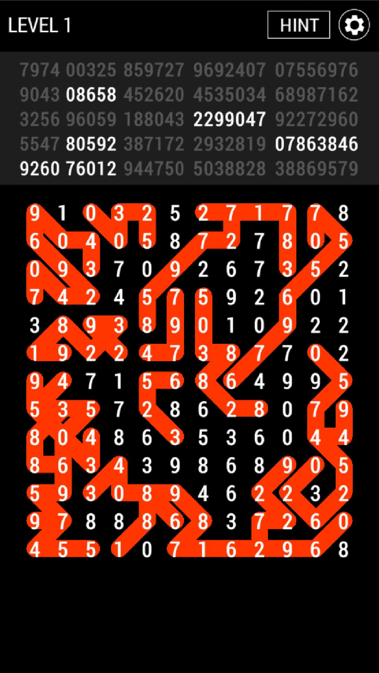 Number Search - Snake