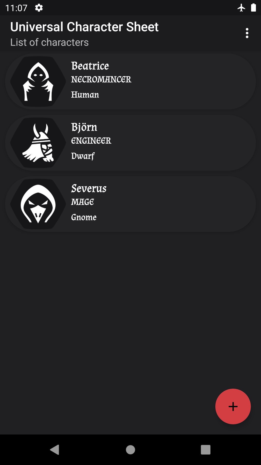 Universal Character Sheet
