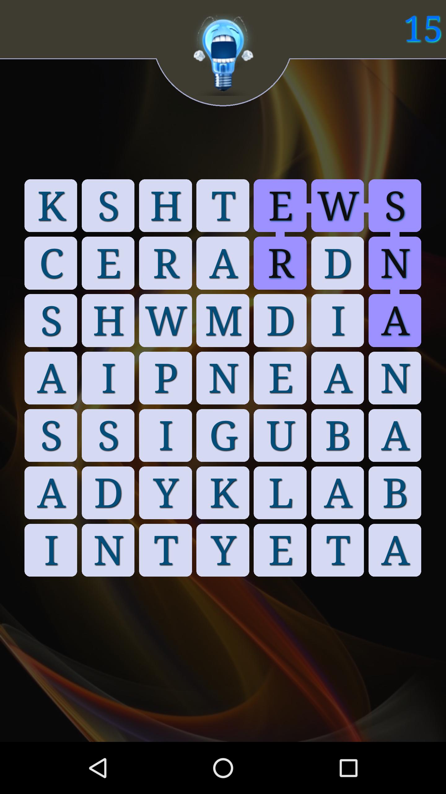 Fill Words. Bulb