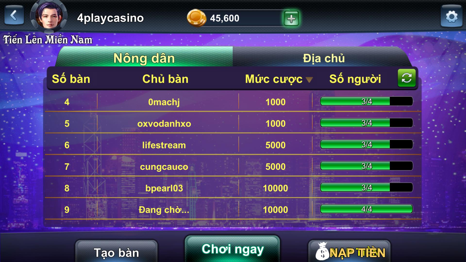 4Play - Tien Len Online