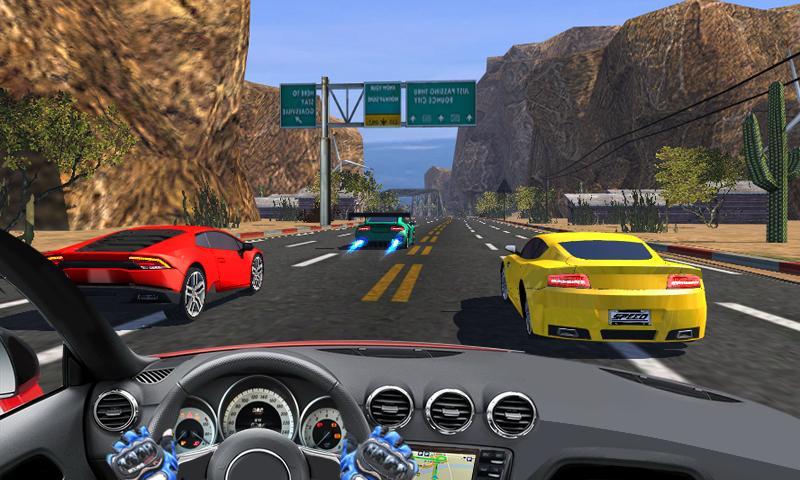 Driving in fast car