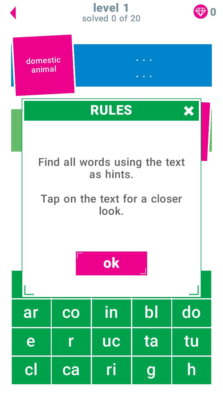 Mom's Words and Clues Game