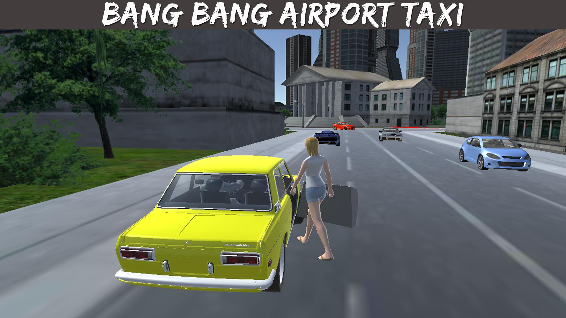 Modern airport taxi driving 3d