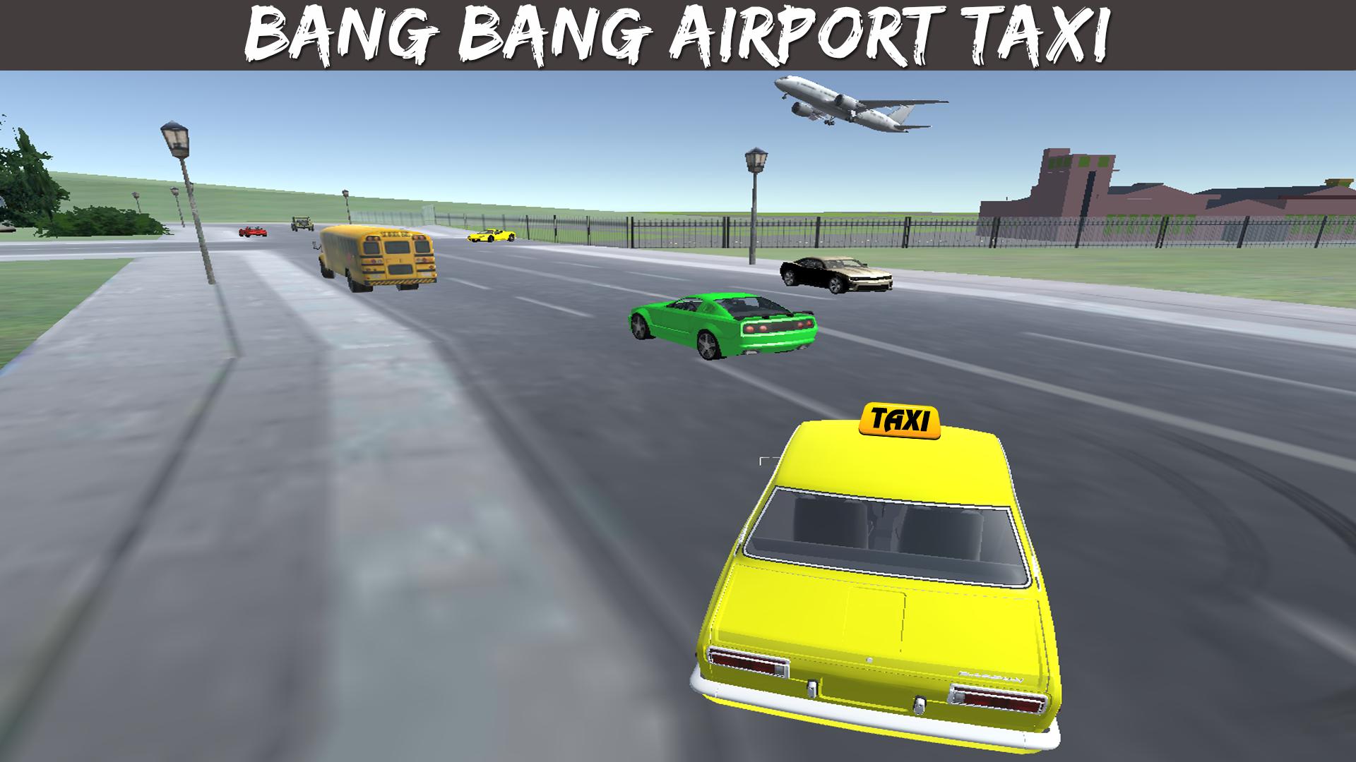 Modern airport taxi driving 3d