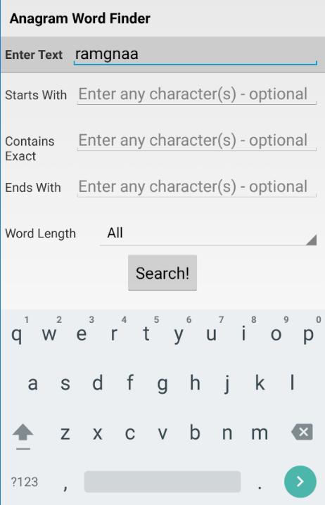 Anagram Word Finder - Solver